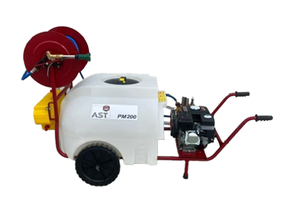 Motorvast spuit, Spuit, benzine motor, 200 liter